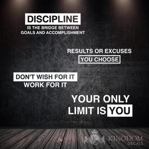 Gym Wall Decal | Set of 4 Motivational Gym Wall Sticker, Home Gym Motivational Quotes, Motivation for Bodybuilding, Workout, and CrossFit