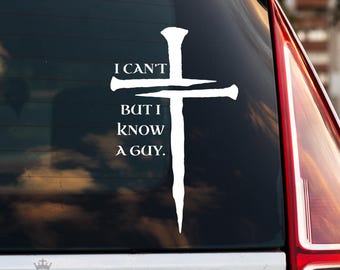 Calcomanía "No puedo, pero conozco a alguien" / Calcomanía cristiana, Calcomanía de fe, Calcomanía de cruz, Calcomanía cristiana divertida, Regalo cristiano, Calcomanía de cruz de Jesús