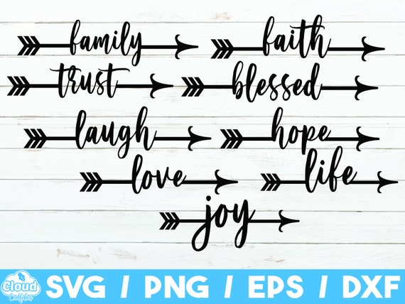 Download Arrow Words Svgfaith Arrow Svgfamily Arrow Svg Valentine Etsy