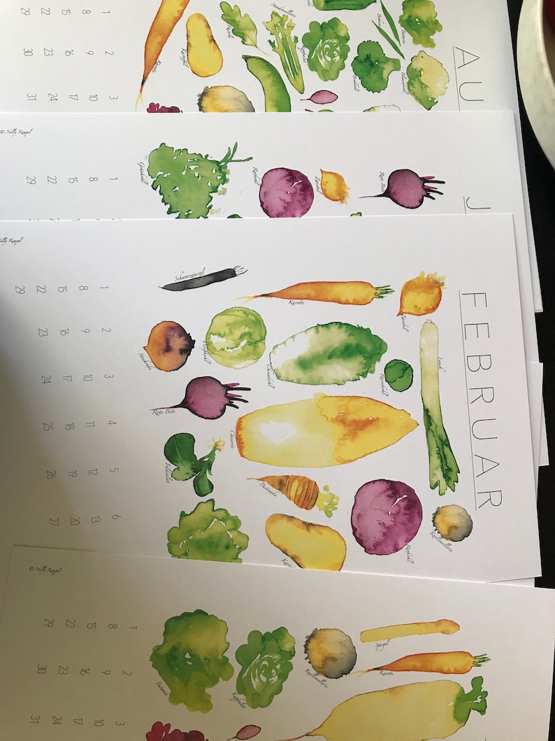 Saisonkalender Gemüse saisonal regional Geburtstagskalender - Etsy.de