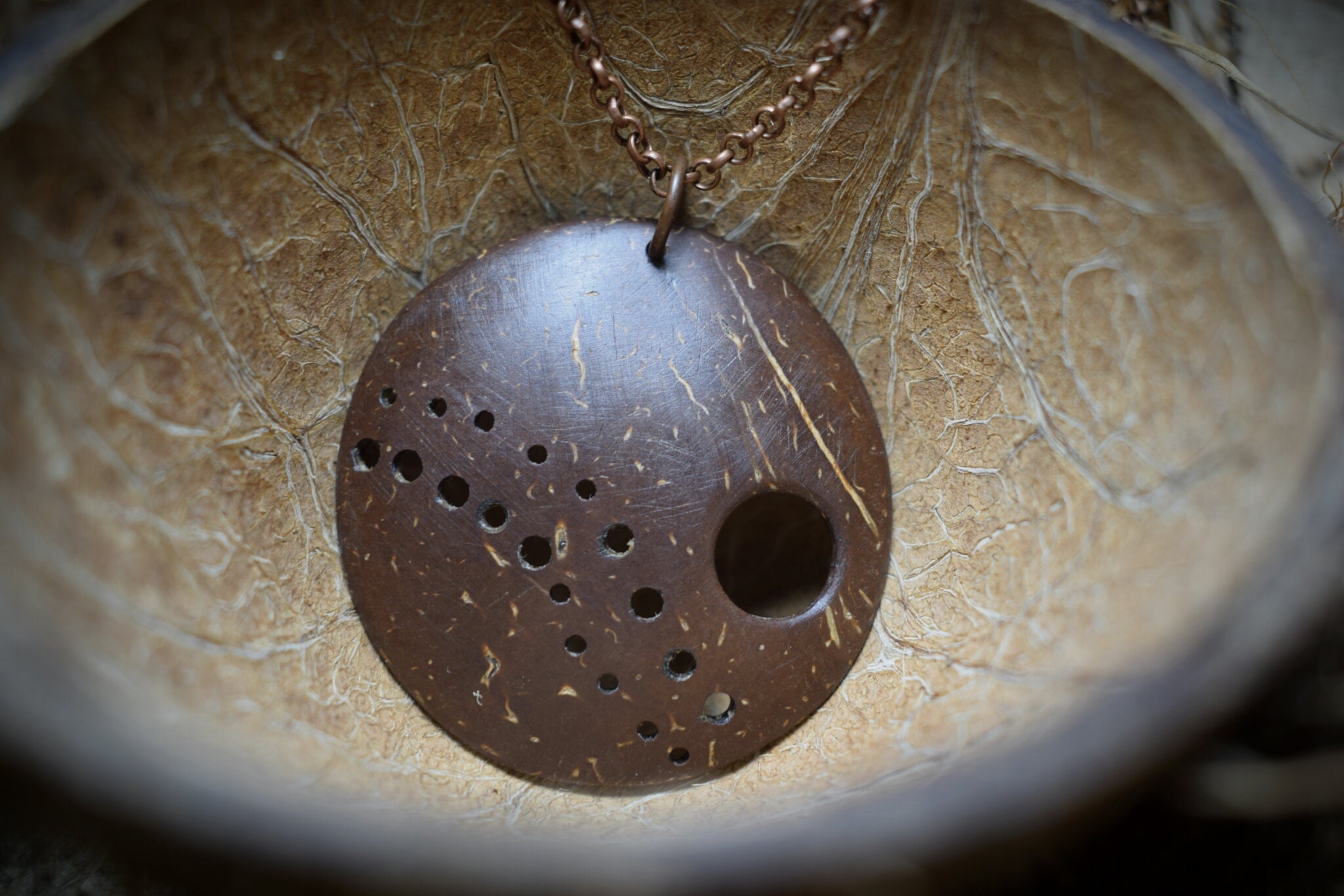 Handmade Pendant Necklace Coconut Shell Boho Jewelry Etsy