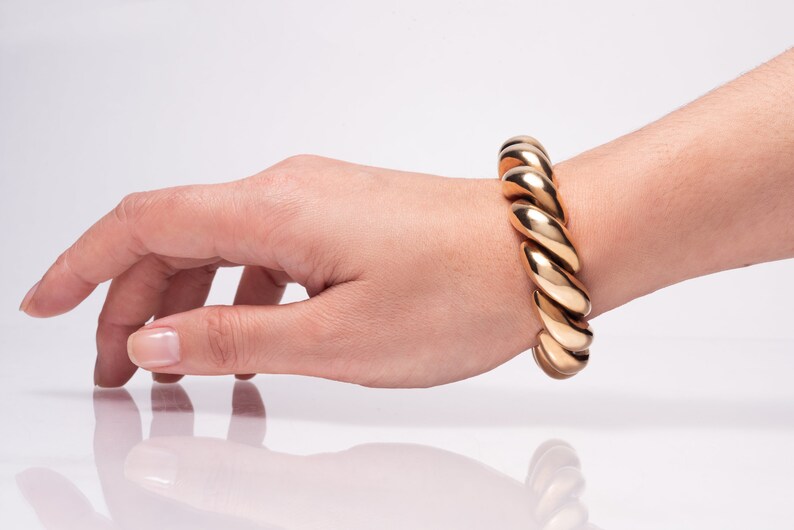 San Marco Bracelet in 14K Yellow Gold Circa 1980's Bold Etsy