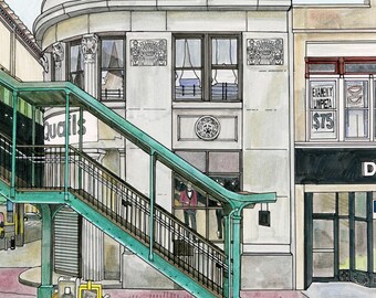 giclee print of 82nd street & Roosevelt, Jackson Heights, Queens, NY