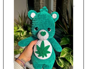 Soft Stoney Bear Crochet Pattern *PDF PATTERN ONLY*, Care Bear Inspired Crochet, Weed Crochet, Weed Bear Pattern