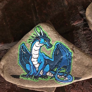 Garden Rocks --Dragon Painted Rock