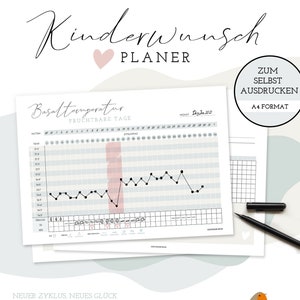Kinderwunsch Planer zum Ausdrucken | Eisprung Planer | Baby Planer | Schwangerschafts-Planner | 10 Seiten