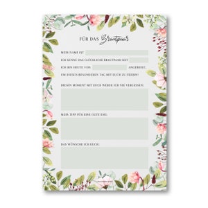 Wedding wishes for the bride and groom I Wedding game for 50 guests I in a handy A5 notepad format I CreativeRobin