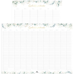 Perpetual birthday calendar I Year-independent wall calendar I DIN A3 permanent calendar I Never forget a birthday again I CreativeRobin