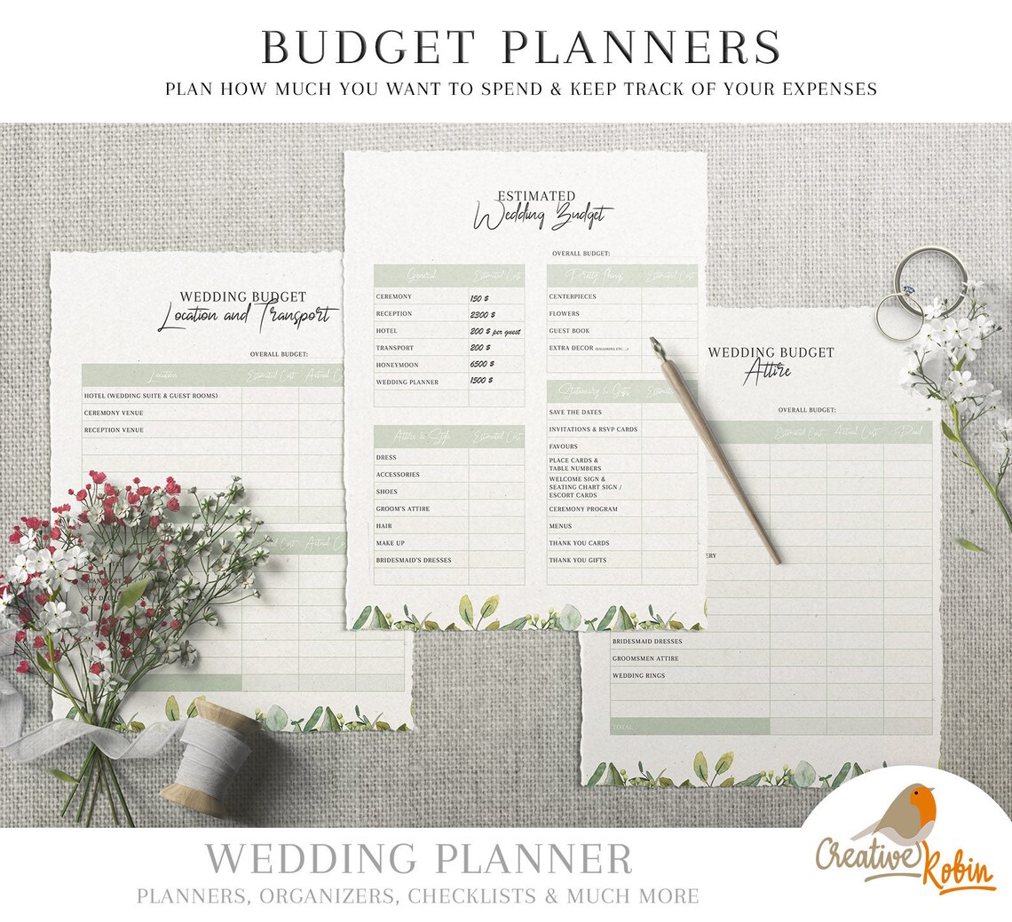 PRINTABLE Wedding Planner &amp; Wedding Organizer Wedding - Etsy