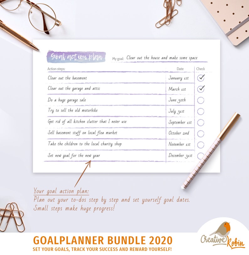 Yearly GOAL PLANNER 2023 Goal Planning CALENDER Monthly Etsy