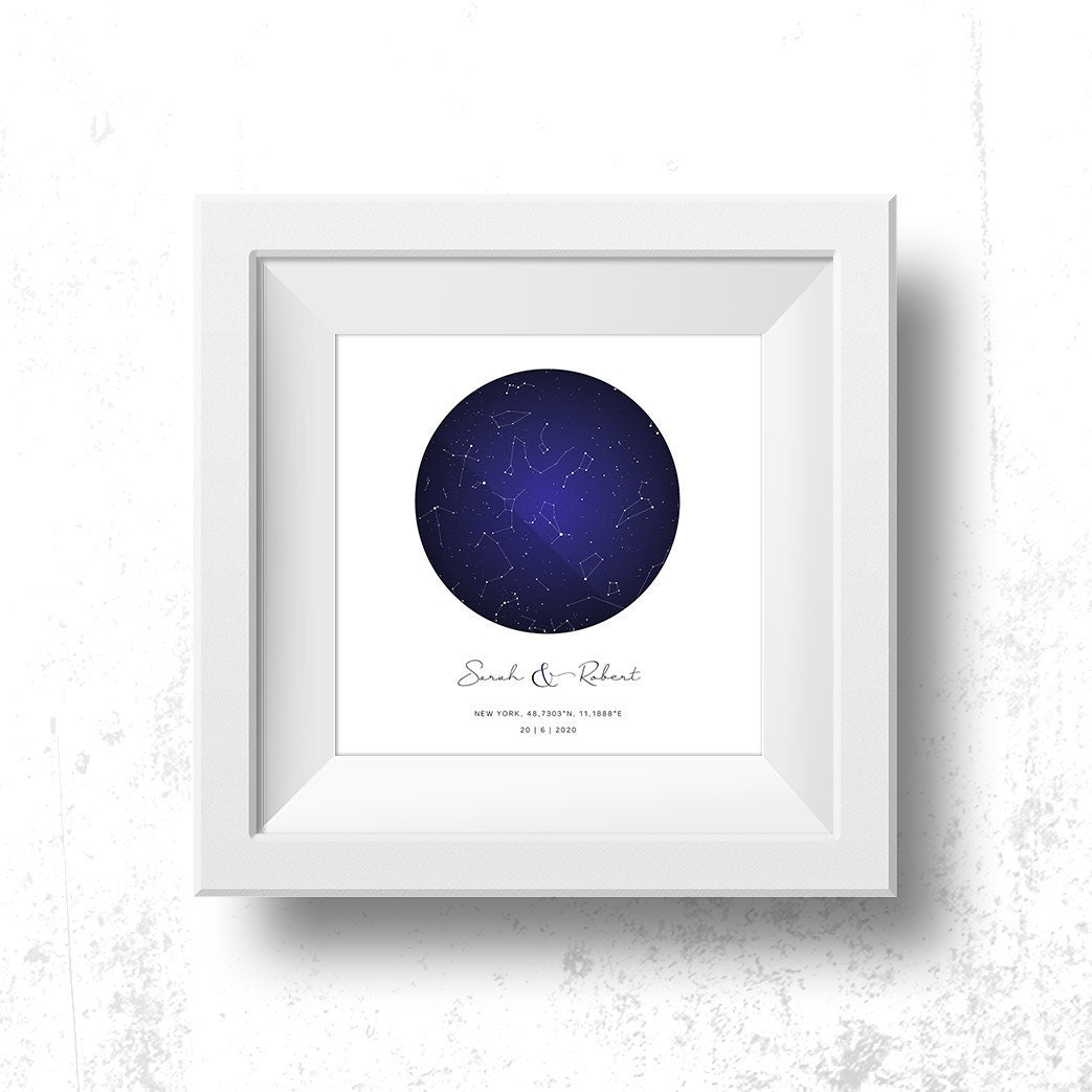 Custom Star Map Personalized Constellation Map Night Sky Print Star ...