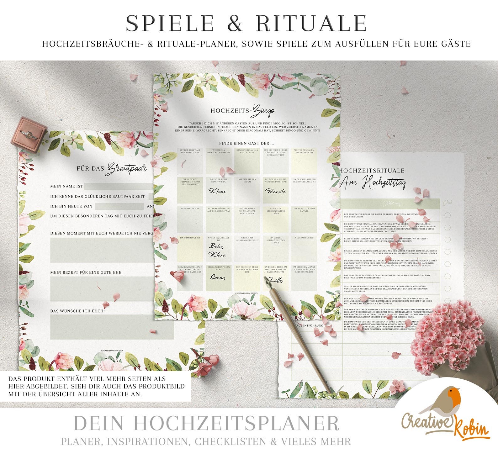 HOCHZEITSPLANER zum Ausdrucken • Hochzeitsplanung DIY • Trau&hellip;