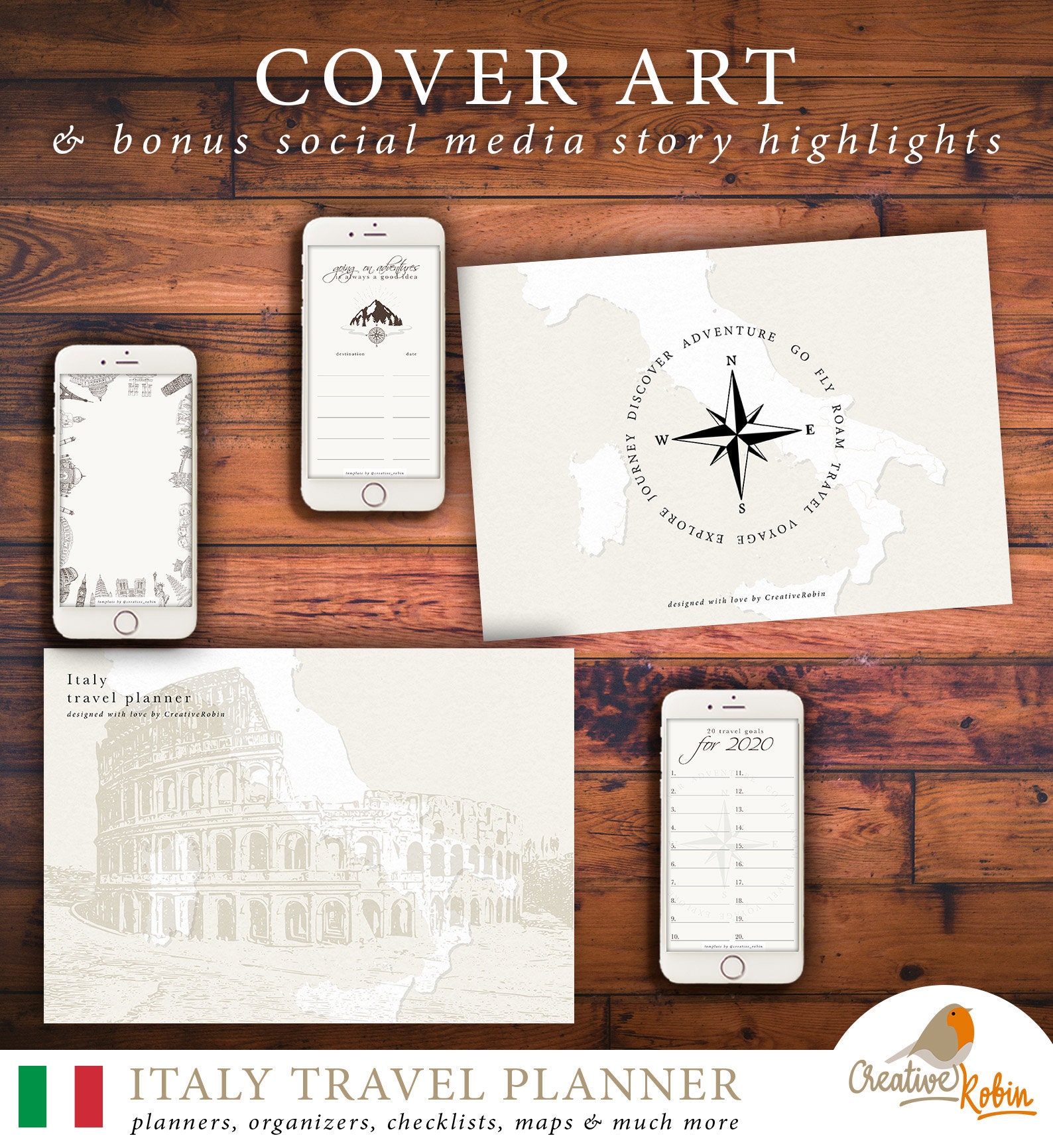 Printable ITALY TRAVEL PLANNER • Italy Trip Planner • Map of