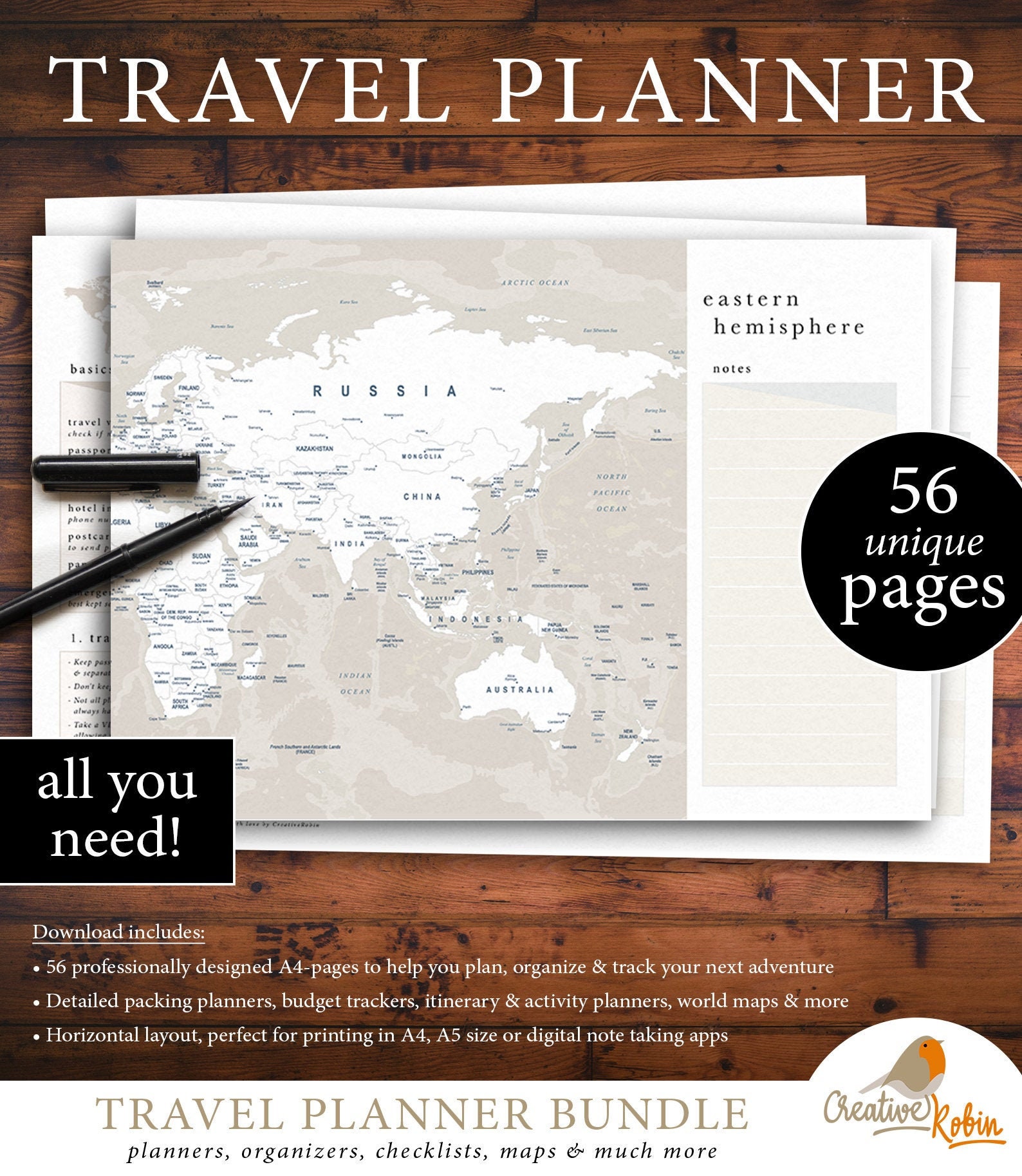 world map travel log