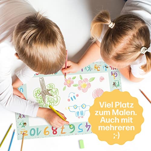 ABC Malunterlage Kinder | A3 Malblock zum ABC lernen | 25 Blatt