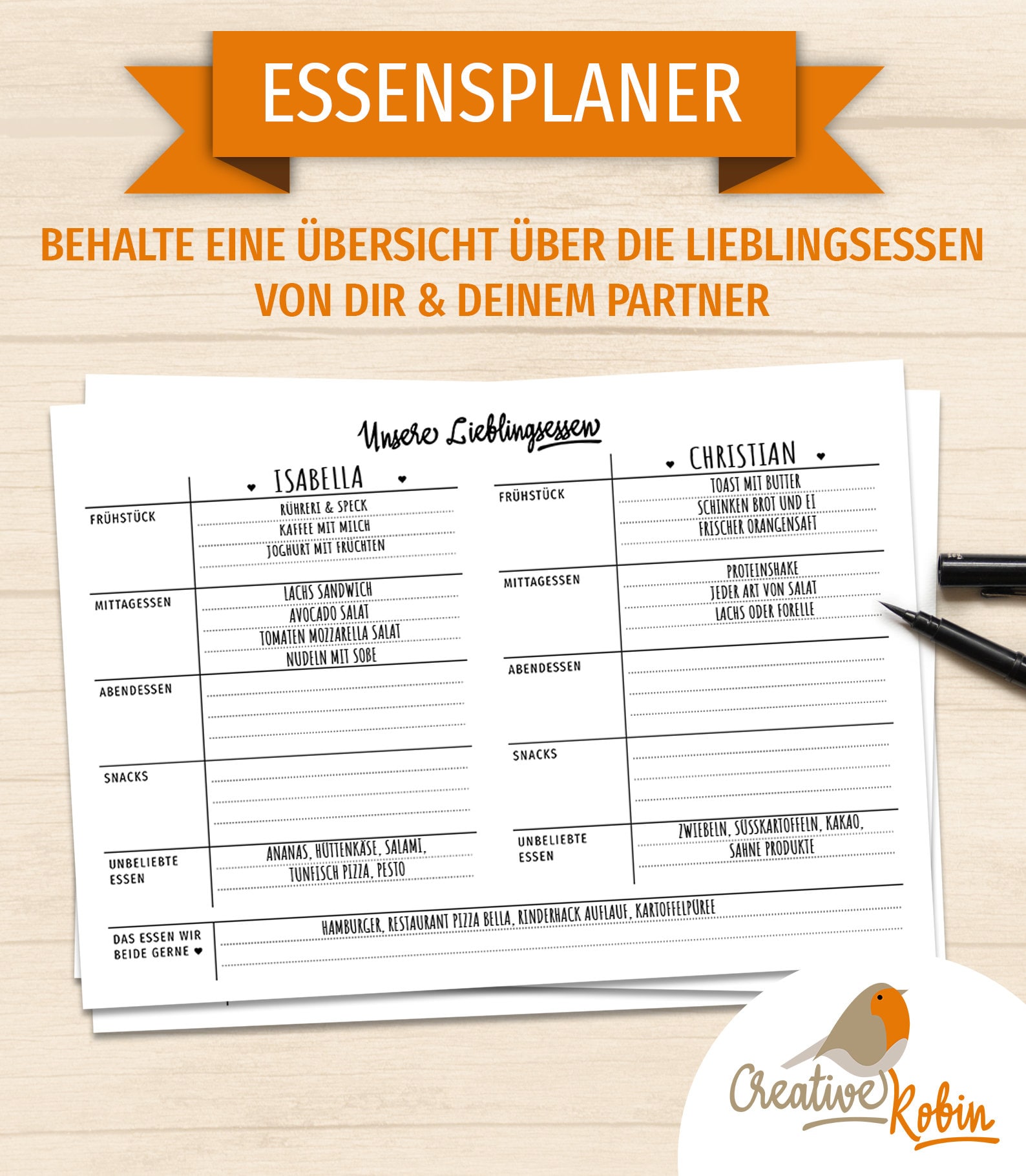 ESSENSPLANER Für Die Ganze Familie Mit Einkaufsliste Plane Die Gerichte Für Die Woche Und Mach
