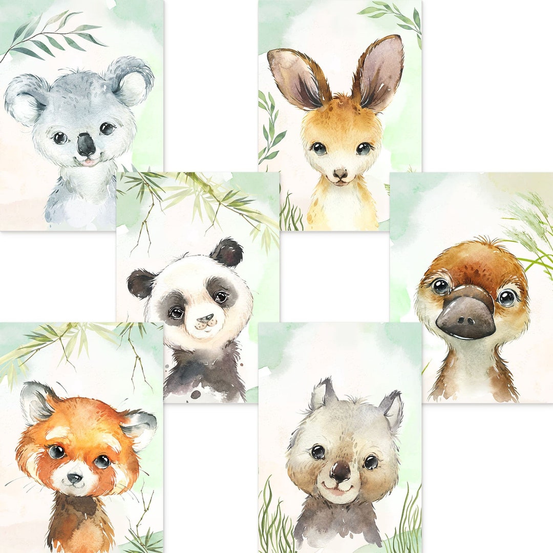 CreativeRobin Poster ABC Con Animali – DIN A3 (42x29,7 Cm), Per Cameretta E Scuola, Stampa Ecologica