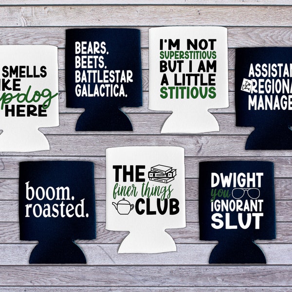 TV Show Can Coolers - The Office Can Cozies - The Office Beer Sleeve - Funny Can Coolers