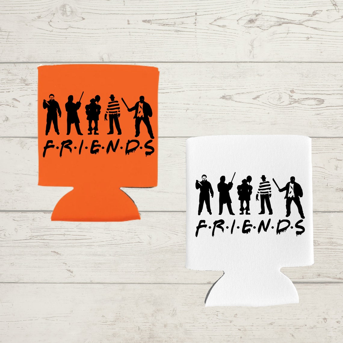 Halloween Can Coolers Spooky Can Can Sleeves Halloween Drink Holder Etsy