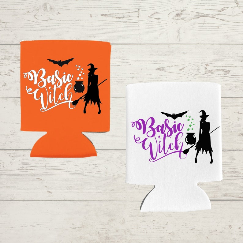 Halloween Can Coolers Spooky Can Can Sleeves Halloween Drink Holder Etsy