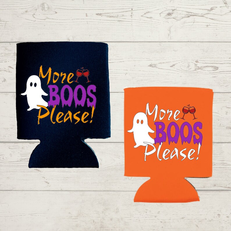 Halloween Can Coolers Spooky Can Can Sleeves Halloween Drink Holder Etsy
