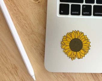 Sunflower Sticker / Waterproof Sticker / Flower Sticker / Water-bottle Sticker / Gift for Friend / Gifts Under 5