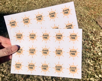 Happy Mail Sticker Sheet / Sunshine Stickers / Packaging Stickers