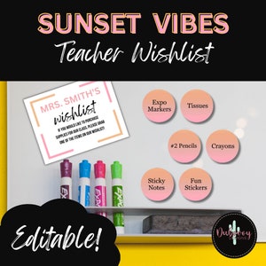 Teacher Wishlist - SUNSET VIBES COLLECTION