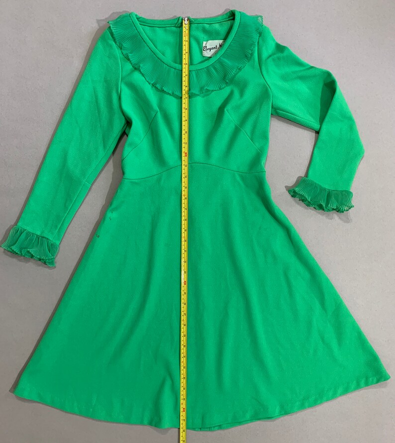 1960s Femme Elegant Miss of California Robe vert vif image 7