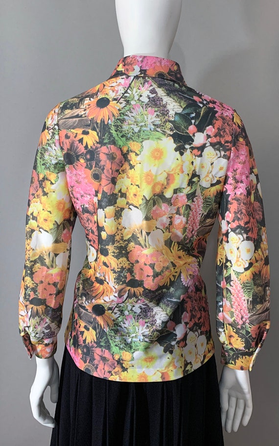 1970s Women's Floral Multicolor Blouse - image 3