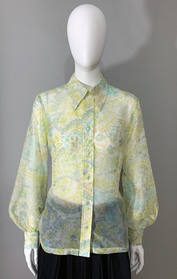 1970s Women's "Lady Manhattan" Sheer Abstract Flor