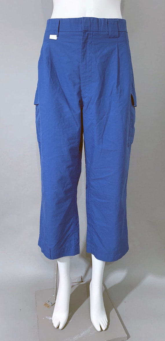light blue cargo trousers