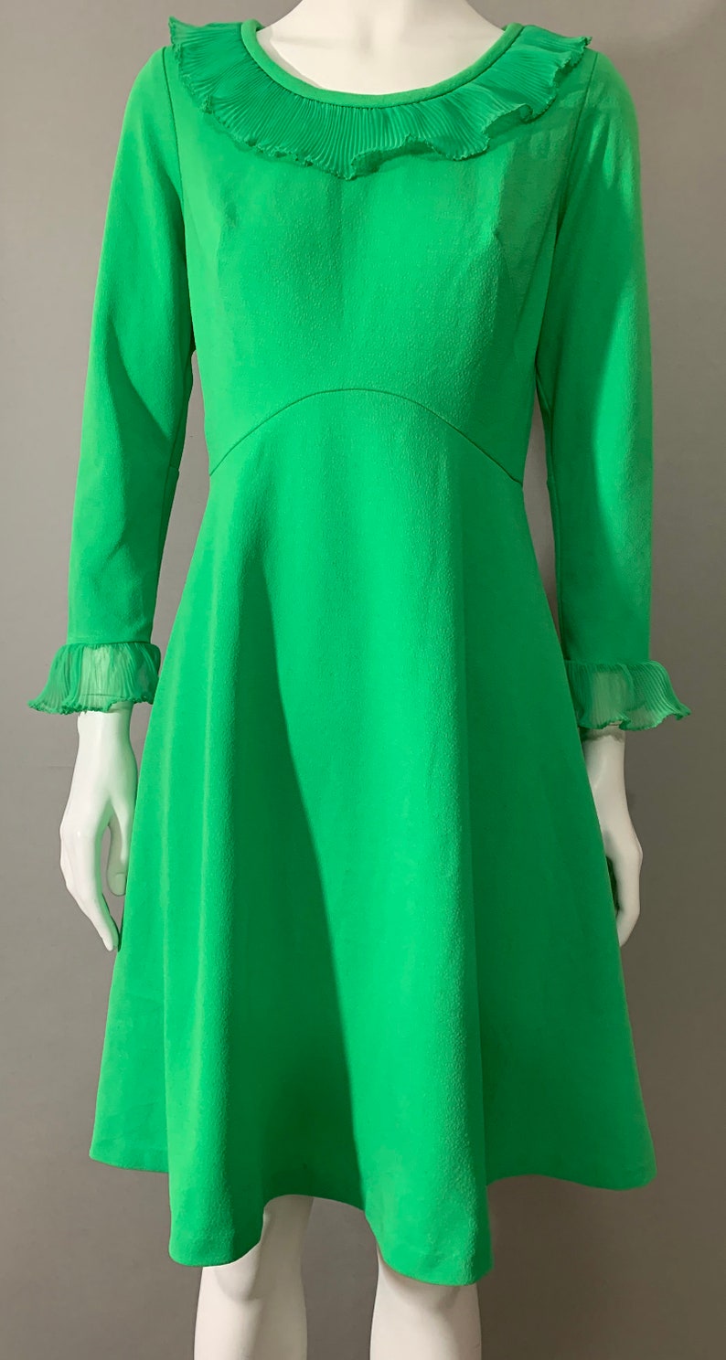 1960s Femme Elegant Miss of California Robe vert vif image 9