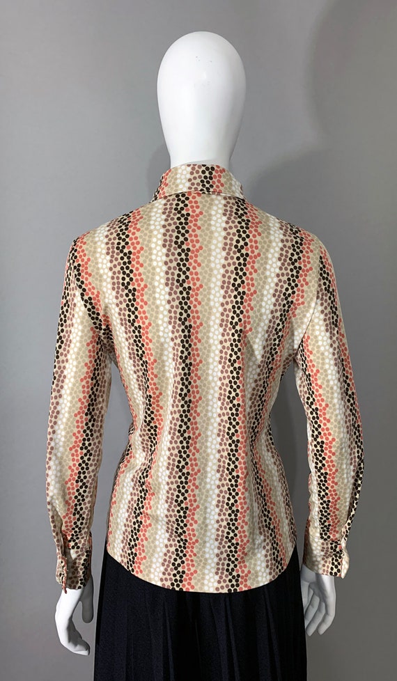 1970s Women's "Lee Mar" Polka Dot Print Blouse - image 2