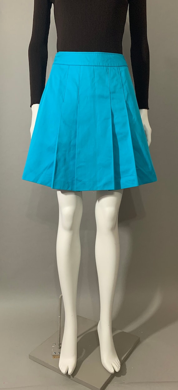 1960s Women s Blue Pleated Mini Skirt Etsy