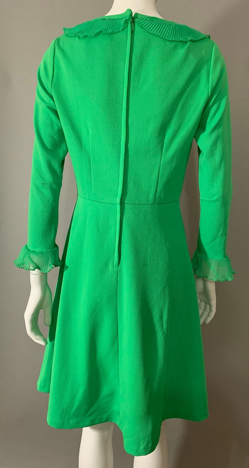 1960s Femme Elegant Miss of California Robe vert vif image 8