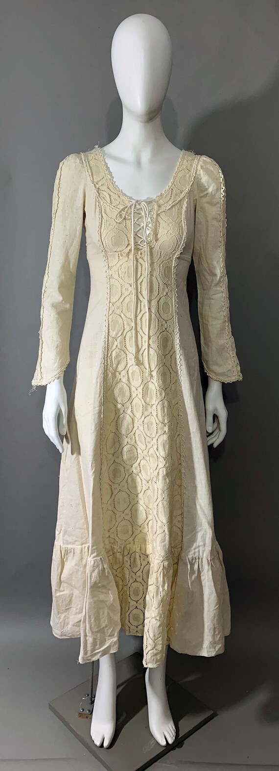 1970s Women's "Gunne Sax by Jessica" Burlap Prairi