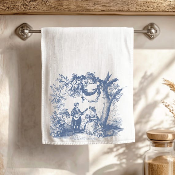 Vintage Tea Towels, French Country Farmhouse Kitchen Decor