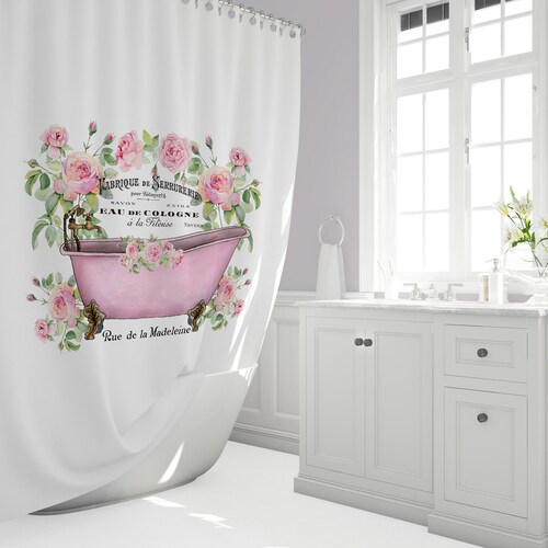 Shabby Chic Shower Curtains Botanical french Country Etsy