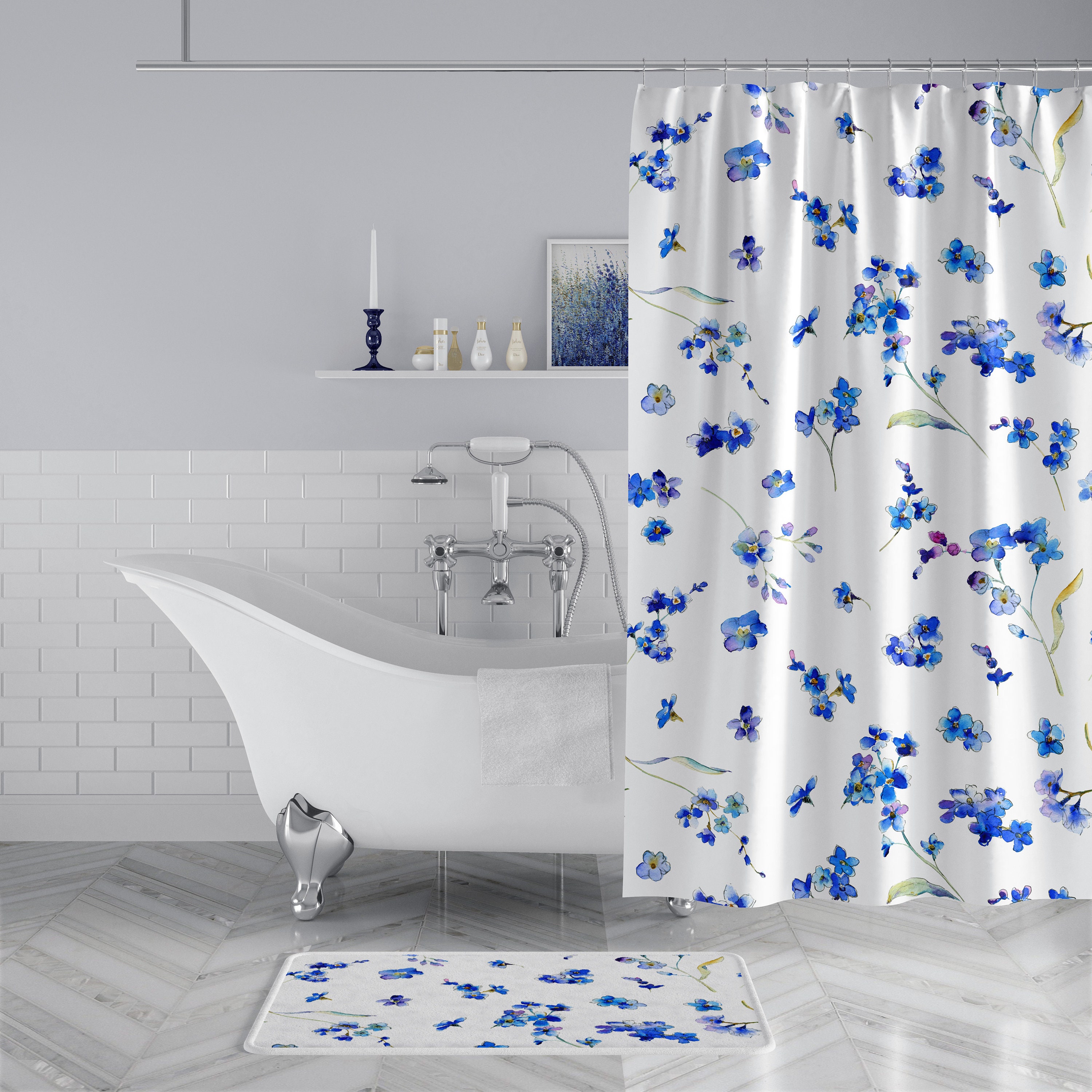 Style Quarters - Cortina de ducha blanca, cortinas de ducha de retazos con  textura de gofre, cortinas de ducha de tela resistente al agua para baño