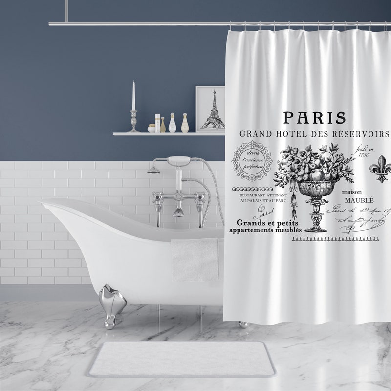 Paris Shower Curtain Etsy