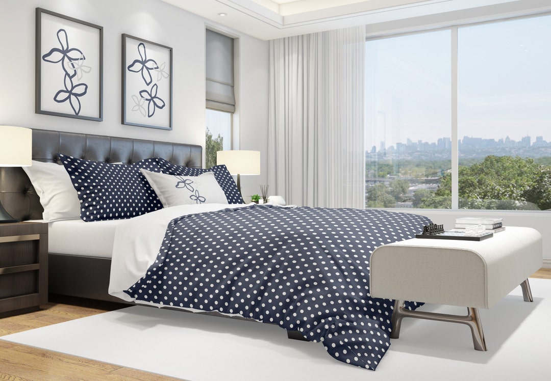 Blue and White Duvet Cover , Twin, Full, Queen, King Duvet Cover,swiss