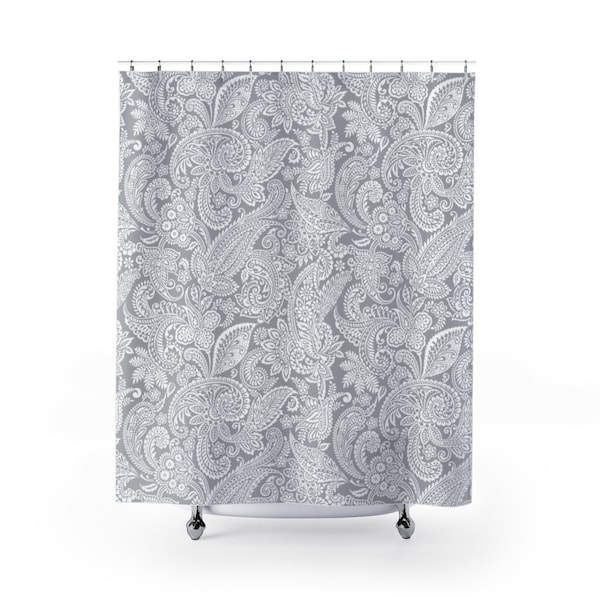 Grey Shower Curtain Etsy