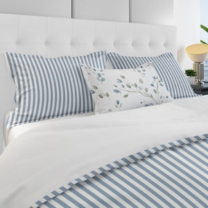 French Blue  and White Stripe Pillow Sham