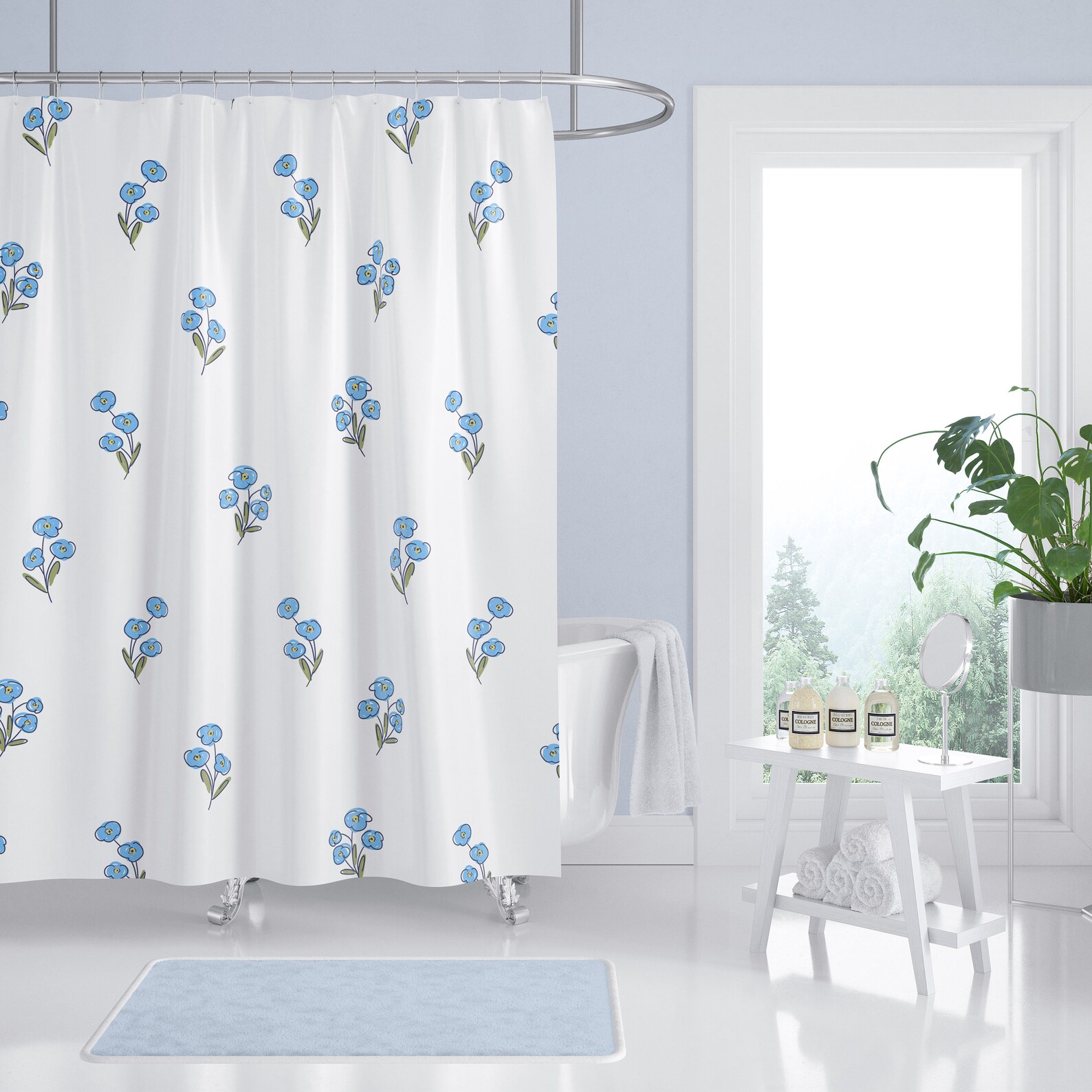 Shower Curtains French Country Shabby Chic Designer Forget Me - Etsy