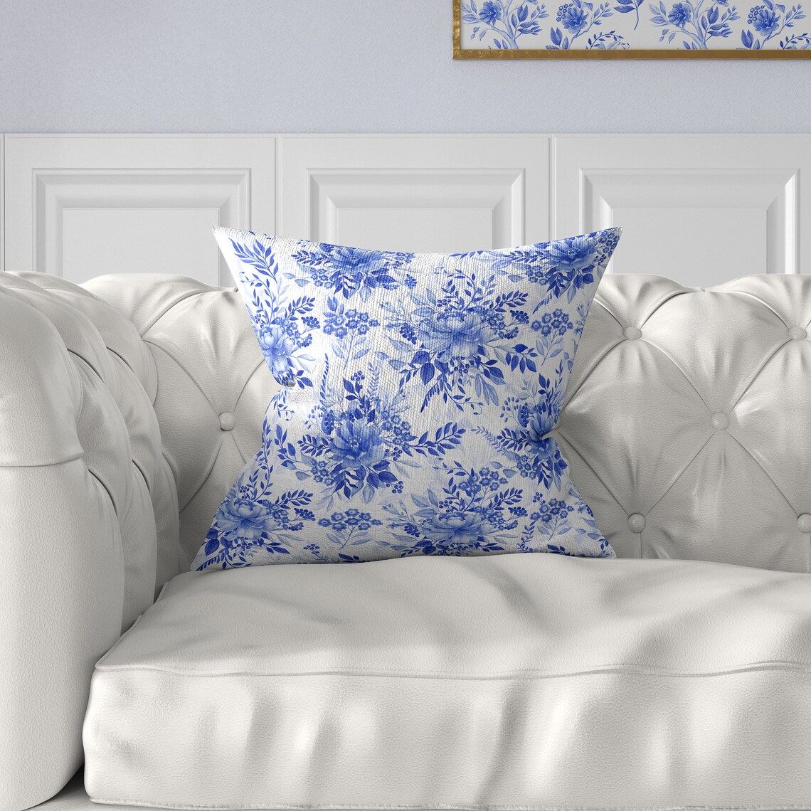French Country Blue and White Decorative Pillow Sofa Pillow Etsy