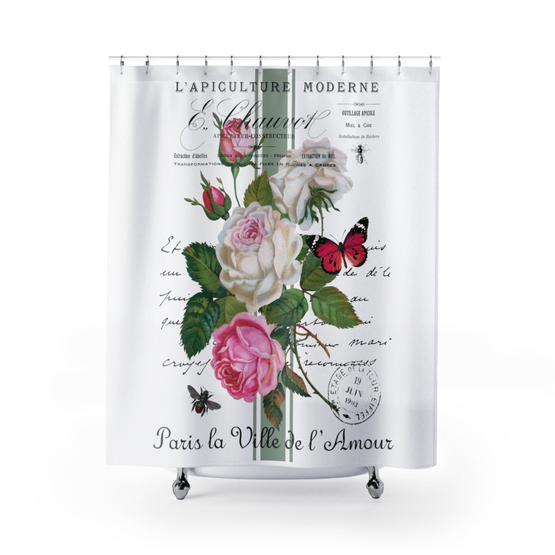 Shabby Chic, Shower Curtains, French Farmhouse Artist Shower Curtain