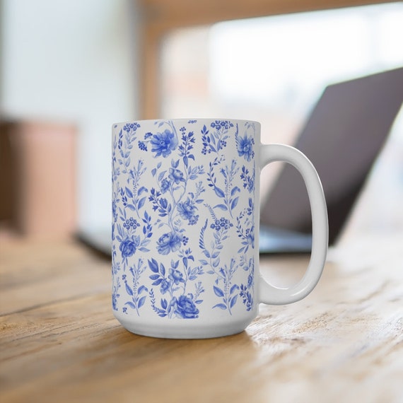 Wake Up & Smell The Flowers Mug- Cancun Blue – Bloom & Plume