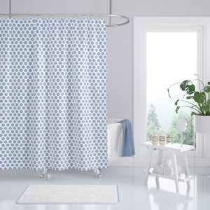 Blue and White Shower Curtains, Premium Fabric Shower Curtain, Modern, Farmhouse, Shabby Chic Decor