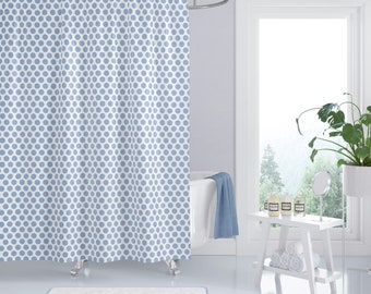 Blue and White Shower Curtains, Premium Fabric Shower Curtain, Modern, Farmhouse, Shabby Chic Decor